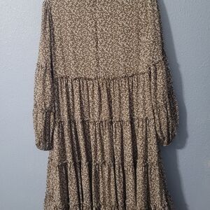 Dainty Jewells Brown Patterned Long Sleeve Dress